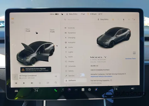 2020 Tesla Model Y Long Range Dual Motor All-Wheel Drive из США, поврежденный, VIN 5YJYGDEE6LF037943